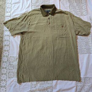 R & R Casuals 100% silk Greenish-Brown lightweight polo Men’s size Large